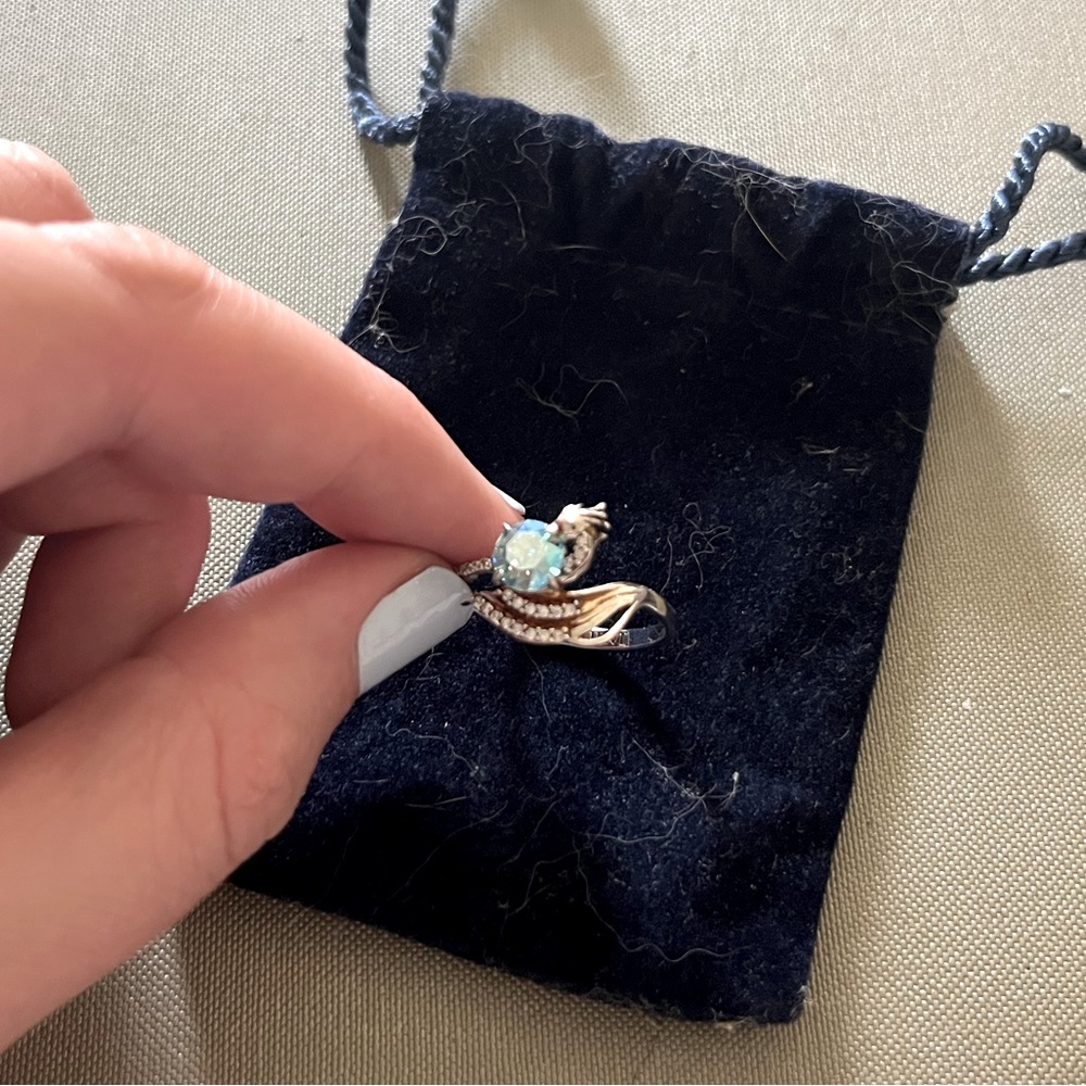 Silver, topaz Phoenix ring